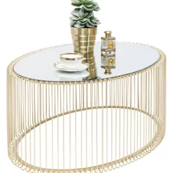 KARE Design Table basse Wire Uno laiton 60x90cm> Meubles