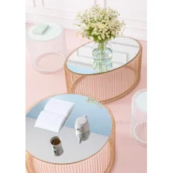 KARE Design Table basse Wire Uno laiton 60x90cm> Meubles