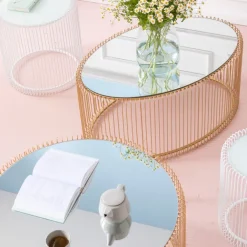 KARE Design Table basse Wire Uno laiton 60x90cm><noscript><img width=
