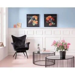 KARE Design Table basse Wire Uno noir Ø80cm> Meubles