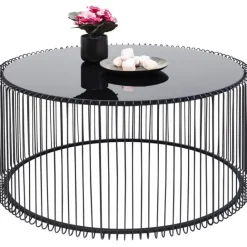 KARE Design Table basse Wire Uno noir Ø80cm><noscript><img width=
