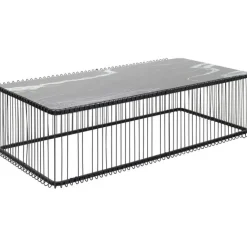 KARE Design Table basse Wire verre marbre noir 145x70cm> Meubles