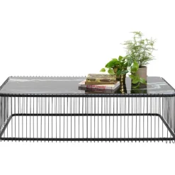 KARE Design Table basse Wire verre marbre noir 145x70cm><noscript><img width=