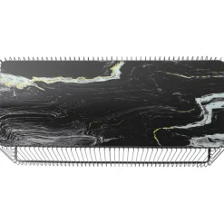 KARE Design Table basse Wire verre marbre noir 145x70cm><noscript><img width=
