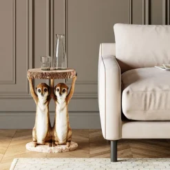 KARE Design Table d appoint Animal Meerkat Sisters Ø33cm><noscript><img width=