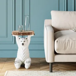 KARE Design Table d appoint Animal Polar Bear Ø37cm><noscript><img width=