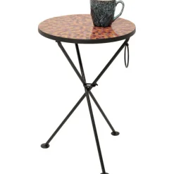 KARE Design Table d appoint Clack Mosaic rouge Ø35cm> Meubles