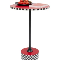 KARE Design Table d appoint Domero Checkers rouge Ø40cm><noscript><img width=