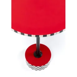 KARE Design Table d appoint Domero Checkers rouge Ø40cm><noscript><img width=