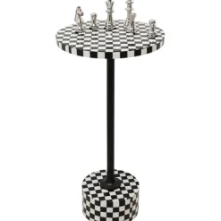 KARE Design Table d appoint Domero Chess noir blanc Ø25cm><noscript><img width=
