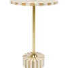 KARE Design Table d appoint Domero Cirque laiton blanc Ø40cm> Meubles