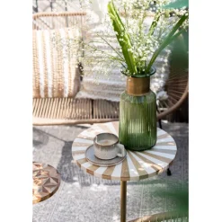 KARE Design Table d appoint Domero Cirque laiton blanc Ø40cm> Meubles