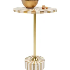 KARE Design Table d appoint Domero Cirque laiton blanc Ø40cm><noscript><img width=