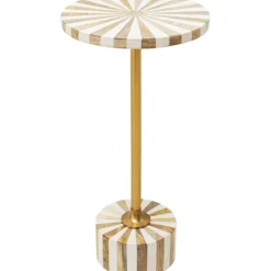 KARE Design Table d appoint Domero Cirque laiton blanc Ø25cm> Meubles