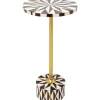 KARE Design Table d appoint Domero Star noir blanc Ø25cm> Meubles