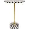 KARE Design Table d appoint Domero Star noir blanc Ø40cm> Meubles