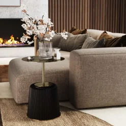 KARE Design Table d appoint Endless Vegas noir Ø40cm> Meubles