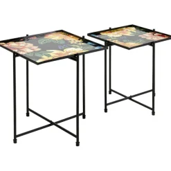 KARE Design Table d appoint Flowers Garden carré (2/set)> Meubles