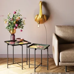 KARE Design Table d appoint Flowers Garden carré (2/set)> Meubles