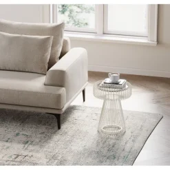 KARE Design Table d appoint Lisboa Greige Ø38cm> Meubles