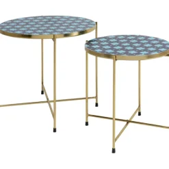 KARE Design Table d apppoint Priya bleu (2/set)> Meubles