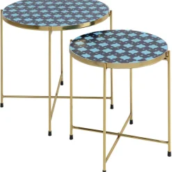 KARE Design Table d apppoint Priya bleu (2/set)><noscript><img width=