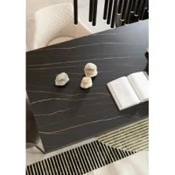KARE Design Table Gloria noir ceramique 200x100> Meubles