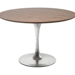 KARE Design Table Invitation set noyer - zinc Ø120cm> Meubles