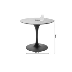 KARE Design Table Invitation set noyer - zinc Ø120cm> Meubles