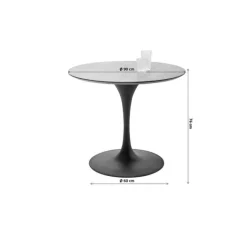 KARE Design Table Invitation Set noyer noir Ø90cm> Meubles