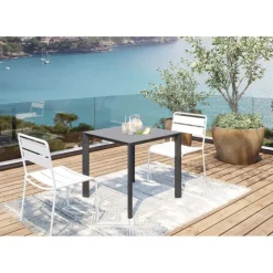 KARE Design Table Jardin noir 80x80cm> Meubles