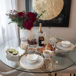 KARE Design Table Molekular dorée Ø120cm> Meubles