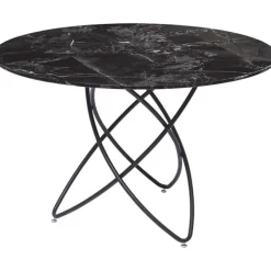 KARE Design Table Molekular noir -verre look marbre Ø120cm> Meubles