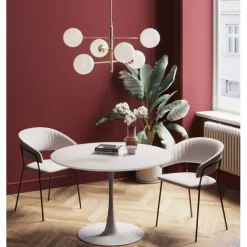 KARE Design Table Schickeria blanc Ø110> Meubles