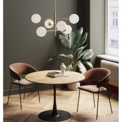 KARE Design Table Schickeria chêne - noir Ø110cm> Meubles