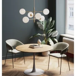 KARE Design Table Schickeria chêne blanc Ø110cm> Meubles