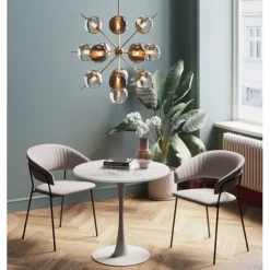 KARE Design Table Schickeria marbre blanc Ø80cm> Meubles