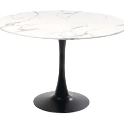 KARE Design Table Schickeria marbre blanc-noir Ø110cm> Meubles