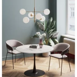 KARE Design Table Schickeria marbre blanc-noir Ø110cm> Meubles