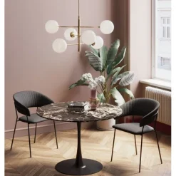 KARE Design Table Schickeria marbre noir Ø110cm> Meubles