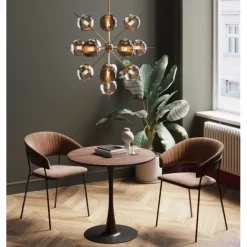 KARE Design Table Schickeria noyer noir Ø80cm> Meubles