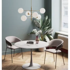 KARE Design Table Veneto marbre blanc Ø110cm> Meubles