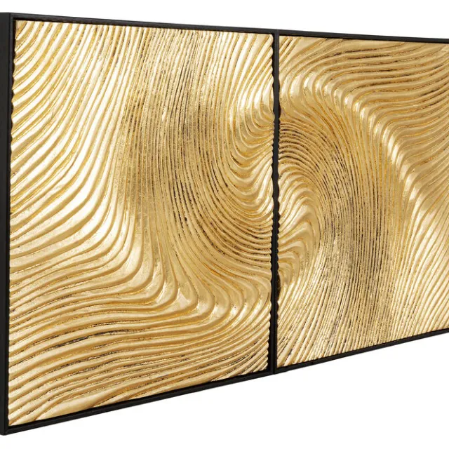 KARE Design Tableau décoratif Wave doré (2/Set)> Accessoires