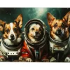 KARE Design Tableau en verre Astronauts Dogs 80x60cm> Accessoires