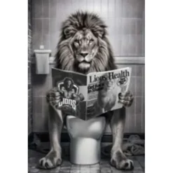 KARE Design Tableau en verre Bath Lion 60x80cm> Accessoires
