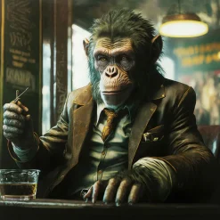 KARE Design Tableau en verre Drinking Monkey 100x100cm> Accessoires