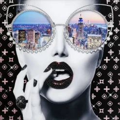 KARE Design Tableau en verre encadré NY View 80x80cm> Accessoires