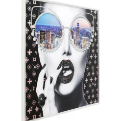 KARE Design Tableau en verre encadré NY View 80x80cm> Accessoires
