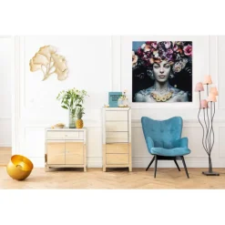 KARE Design Tableau en verre Flower Art Lady 120x120cm><noscript><img width=