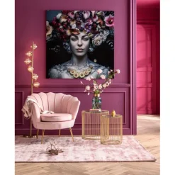 KARE Design Tableau en verre Flower Art Lady 120x120cm><noscript><img width=
